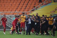 Pemain Iran selebrasi usai kalahkan Brasil./LOC WU17