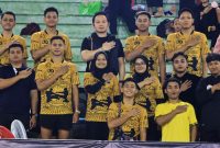 AKBP Damus Asa, S.H, S.I.K, M.H, Kasubdit II Perbankan Ditreskrimsus Polda Jatim beserta official Pencak Silat Polda Jatim, Gor Ciracas Jakarta Timur, Jumat (20/09). Foto : Polda Jatim