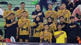 AKBP Damus Asa, S.H, S.I.K, M.H, Kasubdit II Perbankan Ditreskrimsus Polda Jatim beserta official Pencak Silat Polda Jatim, Gor Ciracas Jakarta Timur, Jumat (20/09). Foto : Polda Jatim
