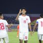 Striker Timnas U-20, Muhammad Ragil selebrasi setelah melesakkan si kulit bundar ke Gawang India, Stadion Gelora Delta Sidoarjo, Kamis (30/01). Foto : Ossie