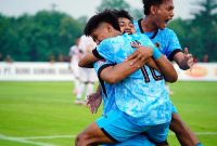 Gol Nganjuk Ladang FC dicetak oleh Fa’it Alfin Rosadin. Foto : Nganjuk Ladang FC