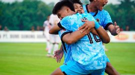 Gol Nganjuk Ladang FC dicetak oleh Fa’it Alfin Rosadin. Foto : Nganjuk Ladang FC