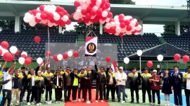 Kejurnas resmi dibuka olehKejurnas resmi dibuka oleh Ketua Umum PP Pelti, Prof Dr Drs H.A.M. Nurdin Halid, dan Deputi IV Kemenpora Dr. Surono , S.Pd, MPd, Center Court GBK Gelora Bung Karno (GBK), Jumat (17/1/2025). Foto : PP PELTI