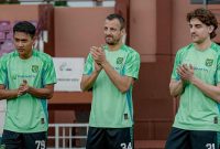 Dime Dimov, bek tengah asal Makedonia Utara, dan Dejan Tumbas, striker asal Serbia. Foto : ist