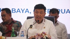 Menkopolkam, Budi Gunawan saat konferensi pers usai Rapat Koordinasi tingkat Menteri Desk Pencegahan dan Pemberantasan Penyelundupan yang digelar di Surabaya pada Rabu, 5 Februari 2025. Foto : Menkopolkam