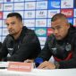 Pelatih Persija, Carlos Pena dan pemain Persija, Andritany saat preskon prematch jelang lawan Persib, Foto : Persija