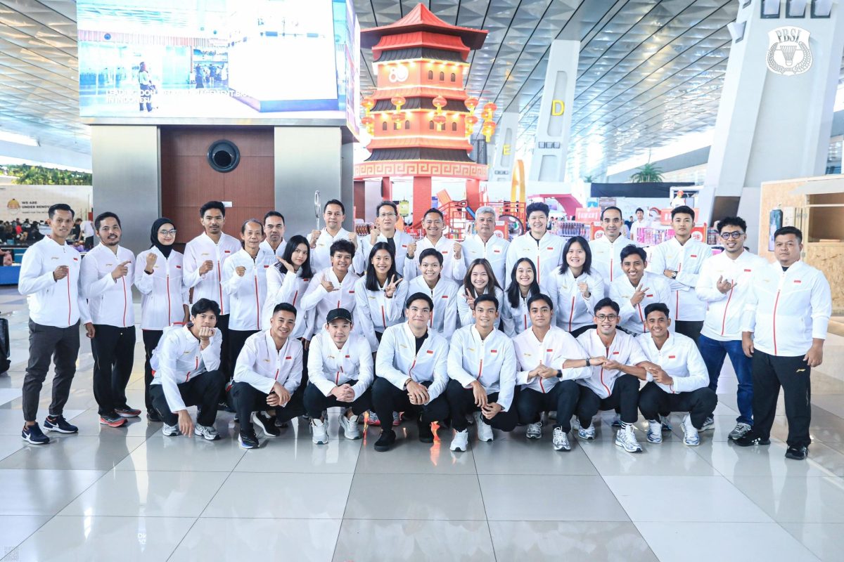 Tim Bulutangkis Indonesia bertolak ke China. Foto : PP PBSI