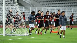 Tampak Pasukan Garuda berlatih jelang lawan Bahrain pada tanggal 25 Maret 2025 distadion Madya Senayan Jakarta. Foto : Infobeken.com/Sat