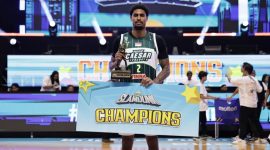 AJ Bramah melakukan winmill dunk di kesempatan pertama, sehingga juri memberikan nilai sempurna (50).Bramah akhirnya dipastikan menjadi pemenang dengan gerakan dunk memutar di udara dengan setelah menangkap assist dari Gelvis Solano Paulino. 