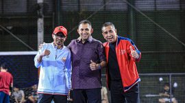 Tampak Ketum Pengprov PKSI DKI Jakarta yakni Adi Dwiariono,  Bendahara Umum Pengprov PKSI DKI Jakarta yakni Omar Tourik dan  Waketum PP PKSI  yakni  M.ikhwanul Hajidin hadir dalam Selekda di Tifosi Arena Center Jakarta, Junat (23/05). Foto : PKSI DKI Jakarta