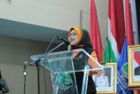 Rektor Institut STIAMI, Prof. Dr. Silvyana Murni, SH., M.Si pada acara Seminar Nasional Vokasi STIAMI di Gedung Dinas Pendidikan DKI Jakarta Sabtu, 9 Agustus 2025. Foto : STIAMI
