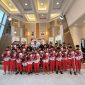Pesepakbola muda berusia 14 tahun, Bintang Sinaga Air, sangat bangga saat berada di ruangan Media Center Kemenpora, Senin (15/6). Foto : ist