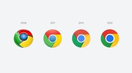 Perubahan logo Google Chrome dari masa ke masa. ANTARA/Ho/Google.

