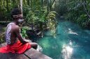 Objek wisata Kali Biru di Teluk Mayalibit, Waigeo Utara, Kabupaten Raja Ampat, Provinsi Papua Barat Daya, Minggu (19/10/2025). (ANTARA FOTO/Olha Mulalinda/wpa)