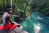 Objek wisata Kali Biru di Teluk Mayalibit, Waigeo Utara, Kabupaten Raja Ampat, Provinsi Papua Barat Daya, Minggu (19/10/2025). (ANTARA FOTO/Olha Mulalinda/wpa)