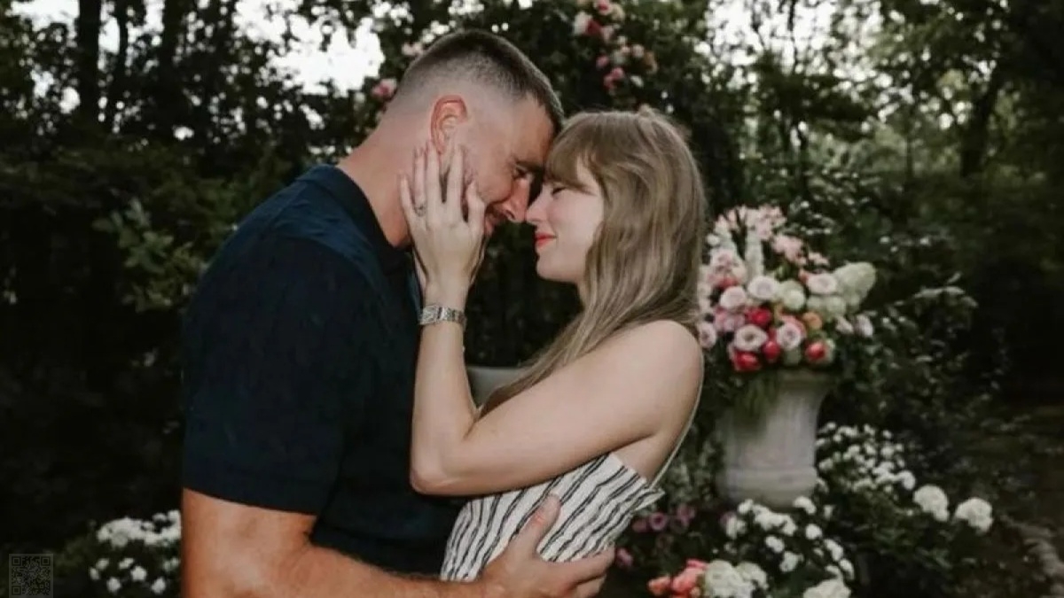Pasangan musisi Taylor Swift dan atlet American Football Travis Kelce. Instagram @taylorswift